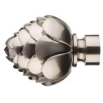 Mix and Match Satin Silver Dia. 28mm Artichoke Flower Finials Satin Steel (Silver)