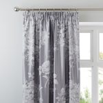 Laura Grey Jacquard Blackout Pencil Pleat Curtains Grey
