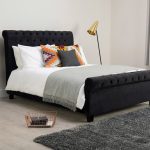 Orbit Black Velvet Upholstered Bedstead Black