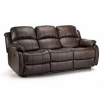 Anton Bonded Leather Reclining 3 Seater Sofa Brown