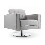 Prague Fabric Armchair – Grey Grey