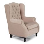 Perth Fabric Wingback Chair Beige