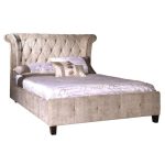 Epsilon Mink Upholstered Bedstead Beige