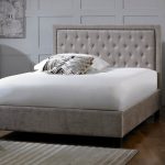 Rhea Mink Velvet Bedstead Grey