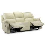 Anton Bonded Leather Reclining 3 Seater Sofa Cream