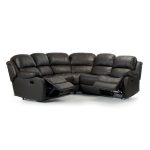 Anton Bonded Leather Reclining Corner Sofa Brown