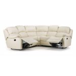 Anton Bonded Leather Reclining Corner Sofa Cream