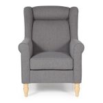 Glasgow Fabric Wingback Chair Grey