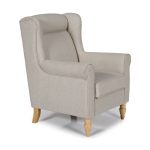 Glasgow Fabric Wingback Chair Natural