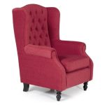 Perth Fabric Wingback Chair Red