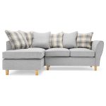 Ashbourne Left Hand Fabric Corner Sofa Silver