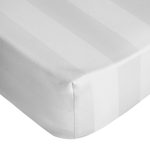 5A Fifth Avenue Egyptian Cotton 300 Thread Count Stripe White 32cm Fitted Sheet White