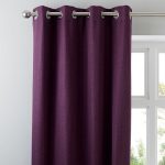 Solar Aubergine Blackout Eyelet Curtains Aubergine (Purple)