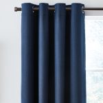 Solar Navy Blackout Eyelet Curtains Navy (Blue)