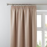 Solar Biscuit Blackout Pencil Pleat Curtains Biscuit (Brown)