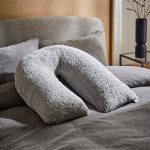 Teddy Bear Grey V-Shaped Pillow Grey