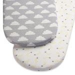 Snuz Cloud Nine Twin Pack 35cm x 80cm Sheets White and Grey