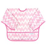 Bumkin Pink Chevron Sleeved Bib MultiColoured