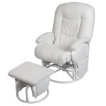 Cloud Nine Deluxe Marshmallow Glider Chair and Stool White