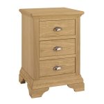 Eaton Oak 3 Drawer Bedside Table Brown