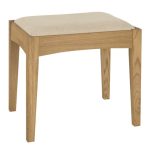 Eaton Oak Upholstered Stool Brown