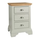 Eaton Soft Grey 3 Drawer Bedside Table Grey