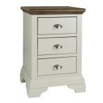 Eaton Walnut 3 Drawer Bedside Table Grey