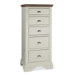 Eaton Walnut 5 Drawer Tallboy Grey