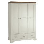 Eaton Walnut Triple Wardrobe Grey