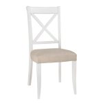 Eaton Olive Grey Pair of Fabric Cross Back Dining Chairs Grey