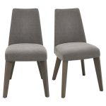 Cadell Grey Upholstered Pair of Dining Chairs Grey