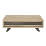 Cadell Aged Oak 2 Drawer Coffee Table Brown