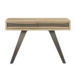 Cadell Aged Oak 2 Drawer Console Table Brown