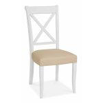 Eaton Two Tone Cross Back Pair of Dining Chairs Cream