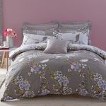 Crane Grey Reversible Duvet Cover and Pillowcase Set Grey