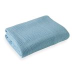 Clair De Lune Cot and Cot Bed Cellular Cotton Blue Blanket Blue