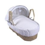 Clair de Lune Silver Lining White Palm Moses Basket White