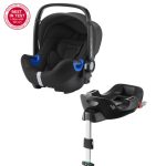 Britax Romer BABY-SAFE i-SIZE Cosmos Black Car Seat with Flex Base Bundle Black