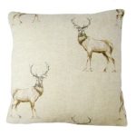 Stag Print Cushion Cover Cream