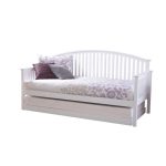 Madrid White Wooden Day Bed with Trundle White