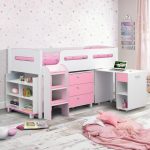 Kimbo Pink Cabin Bed Pink/White