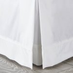 Dorma 300 Thread Count 100% Cotton Percale Plain White Divan Trim White