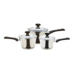 Prestige Dura Steel 3 Piece Saucepan Set Silver