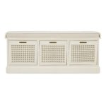 Lucy Cane Cream Storage Bench Natural (White)