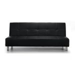 Duke Faux Leather Sofa Bed Black