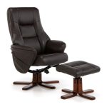 Drammen Swivel Recliner Chair with Footsool Brown