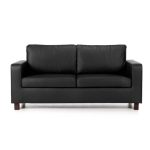 Max 3 Seater Faux Leather Sofa Black