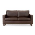 Max 3 Seater Faux Leather Sofa Brown