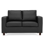Max 2 Seater Faux Leather Sofa Black