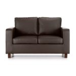 Max 2 Seater Faux Leather Sofa Brown